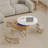 MDF Round Lift-Top Coffee Table with Storage & 3 Ottomans - Modern Space-Saving Design for Living Room-903019766