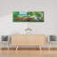 «Peaceful Lake Docks», art mural paysage côtier abstrait-2037032732