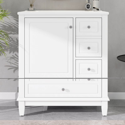 Ensemble de meuble-lavabo simple 30 po avec une porte et trois tiroirs, une armoire de rangement en bois massif de 30 po avec lavabo