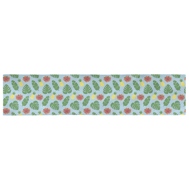 Avicia Tropical Table Runner, 73.5" x 17.5", Blue/Green, Polyester