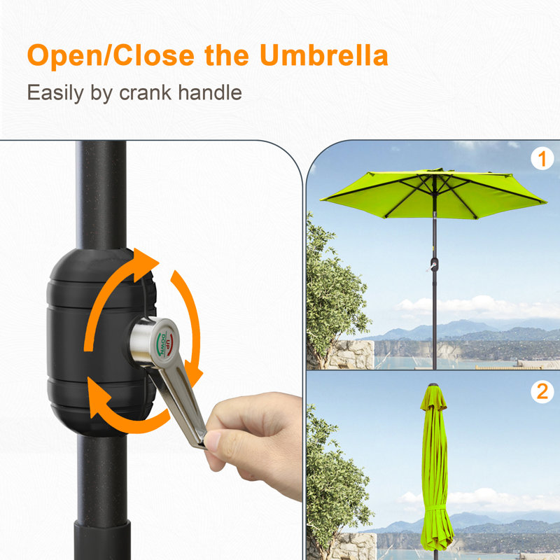 Parasol Sawyer, Vert citron, H 92,9 po x l 90 po x P 90 po