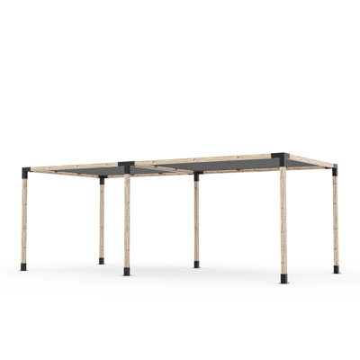 Toja 10' X 22' Double Pergola Kit With 2 Shade Sails For 4X4 Wood Posts