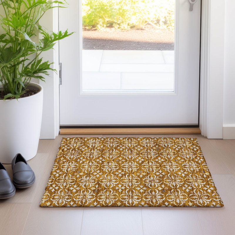 Premium Machine Washable Prisco Paprika Rug, Rectangle 1'8" x 2'6"