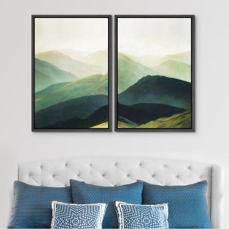 «Geometric Mid-Century Wave Collage», 2 pièces, Noir, H 36 po x l 24 po