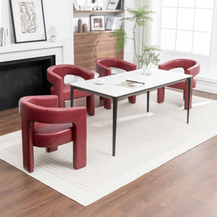 Caleb Upholstered Faux Leather Dining Chairs (Set of 4)