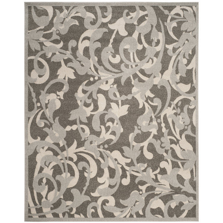 Ammundsen Floral Grey/Light Grey Area Rug
