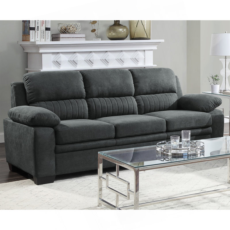 Canapé confortable à assise moelleuse 1pc, Gris foncé