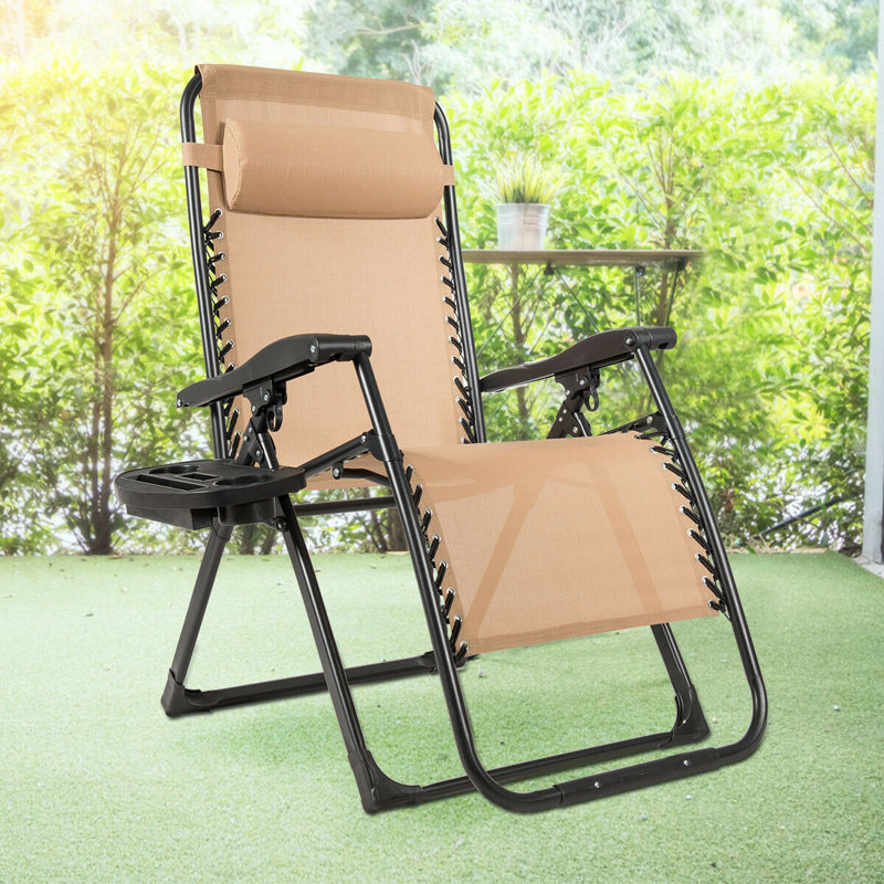 Karson Folding Zero Gravity Chair, Beige
