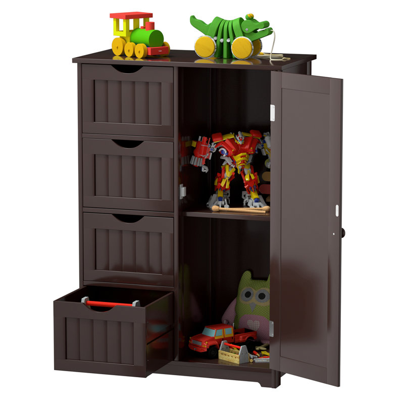 Medrano Freestanding Bathroom Cabinet, Dark Brown