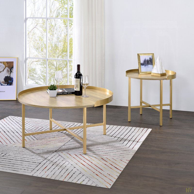 Tray Style Top Round Coffee Table