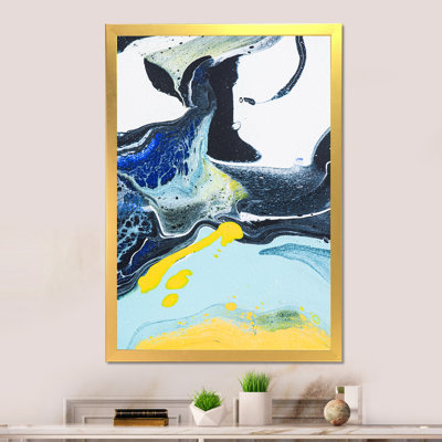 Art mural marbre foncé et jaune foncé - Art moderne et contemporain
