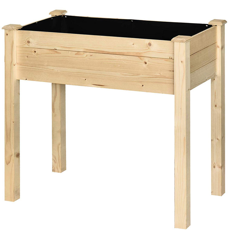Vruyr 46cm x 86cm Wooden Raised Flower Bed
