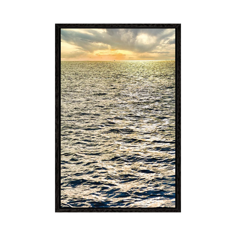 Sunset Waters by Mark Paulda - Print on Canvas, 66.04cm H x 45.72cm W x 3.81cm D, Black Floater Framed