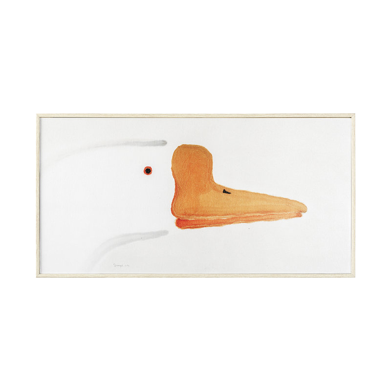 «Goose Gazing II», reproduction d'art encadrée à la main, Goose Gazing II