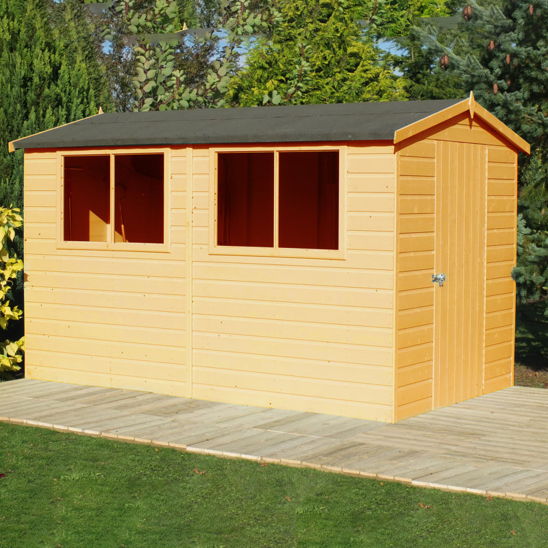 Lewis 8 Ft. W x 10 Ft. D Shiplap Apex Wooden Shed, Yes