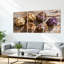 Fleurs d'hortensia séchées sur toile de bois rustique, art mural, impression florale (ensemble de 3)-1357082392