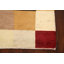 Tapis unique en laine noué à la main beige et rouge nouvel âge 3 pi x 4 pi 5 po