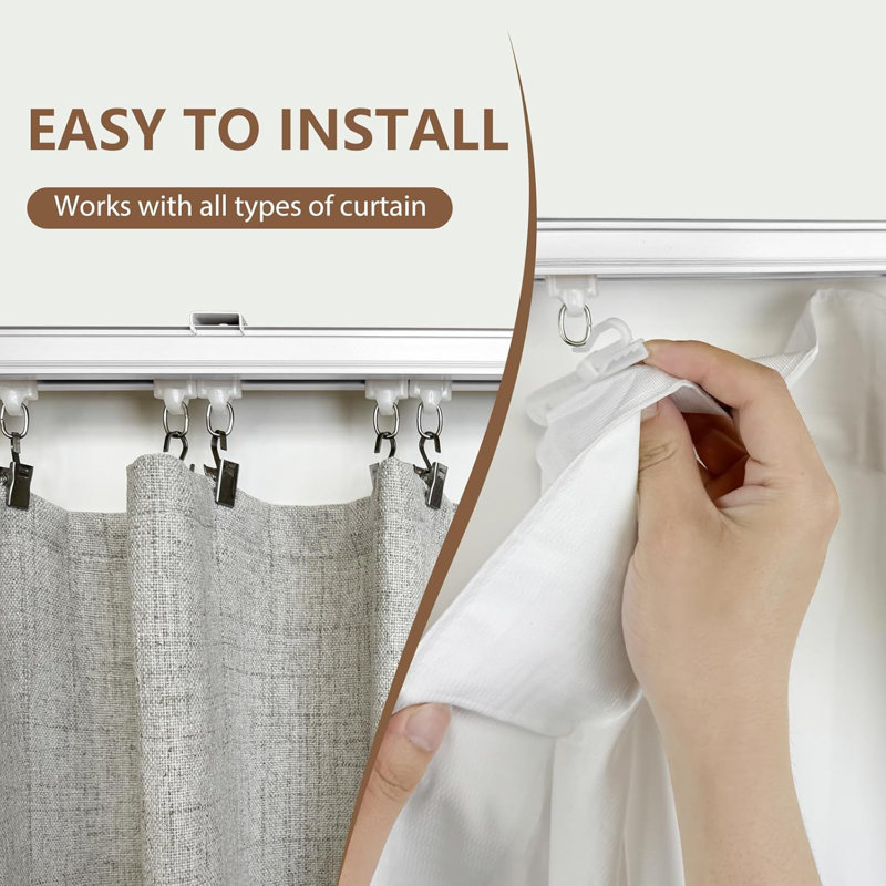 Ceiling Mount Rail Room Divider Tracks Extra Long Curtains Rod