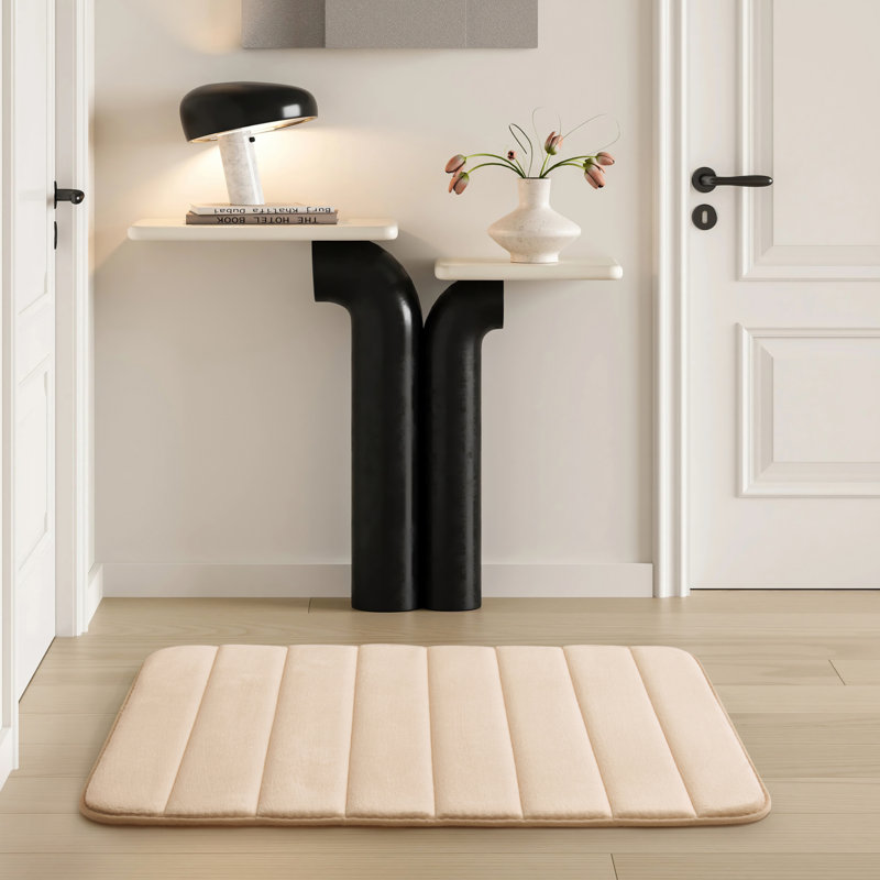 Nasier Memory Foam Non-Slip Bath Mat, Cream, 40x60