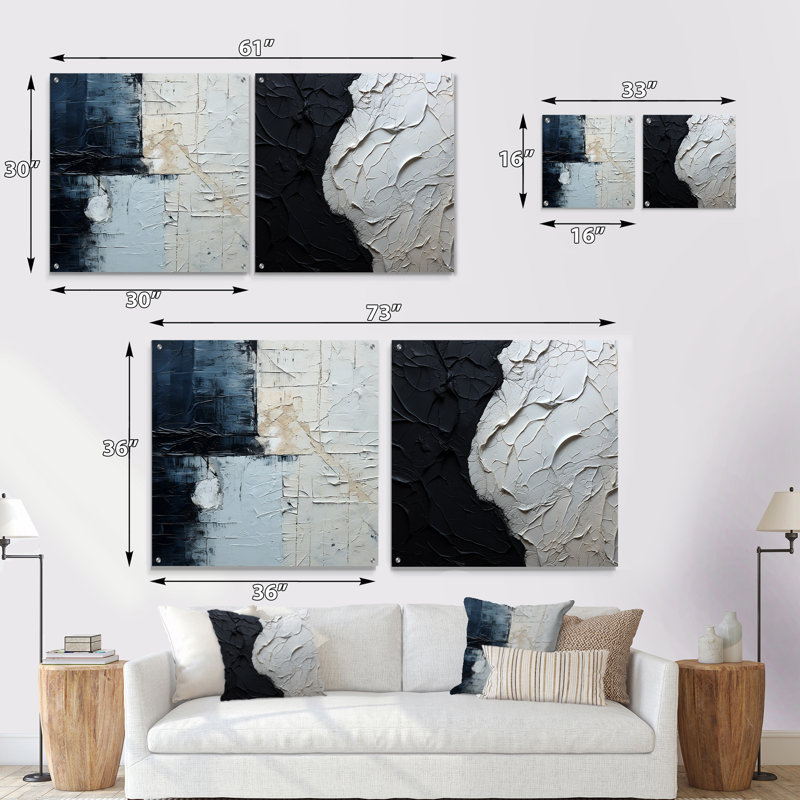 Cheryla - Ensemble de 2 verres muraux en acrylique, H 16 po x l 33 po
