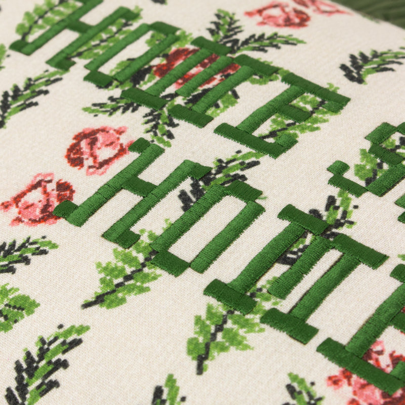 Feeoni Home Sweet Home Floral Rectangular Cushion Cover
