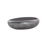 Polished Aluminum River Stone Solid Coffee Table