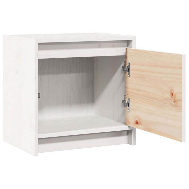 Granston 40cm W Solid Wood Bedside Table, Set of 2, White