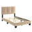 Brown Velvet Upholstered Twin Bed With Low Profile And Rails Platform Solid Wood Plywood-1416805221
