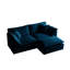 Chenille deux pièces avec salon modulaire en bois massif bleu