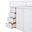 Lit mezzanine blanc moderne avec armoires et tiroirs intégrés - Économisez de l'espace dans votre chambre à coucher