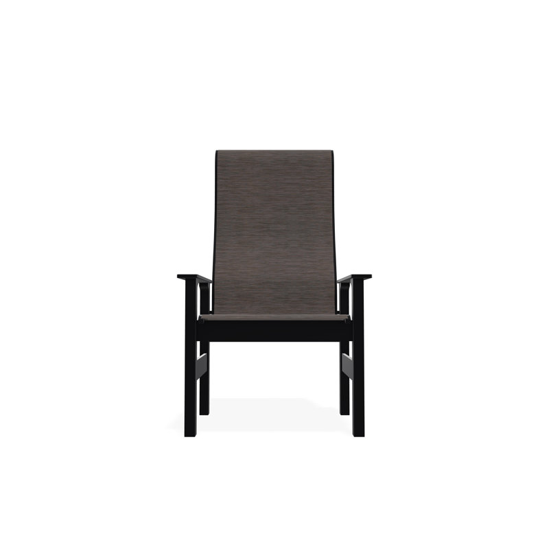 Leeward Sling Marine Grade Polymer Supreme Arm Chair, James, Black