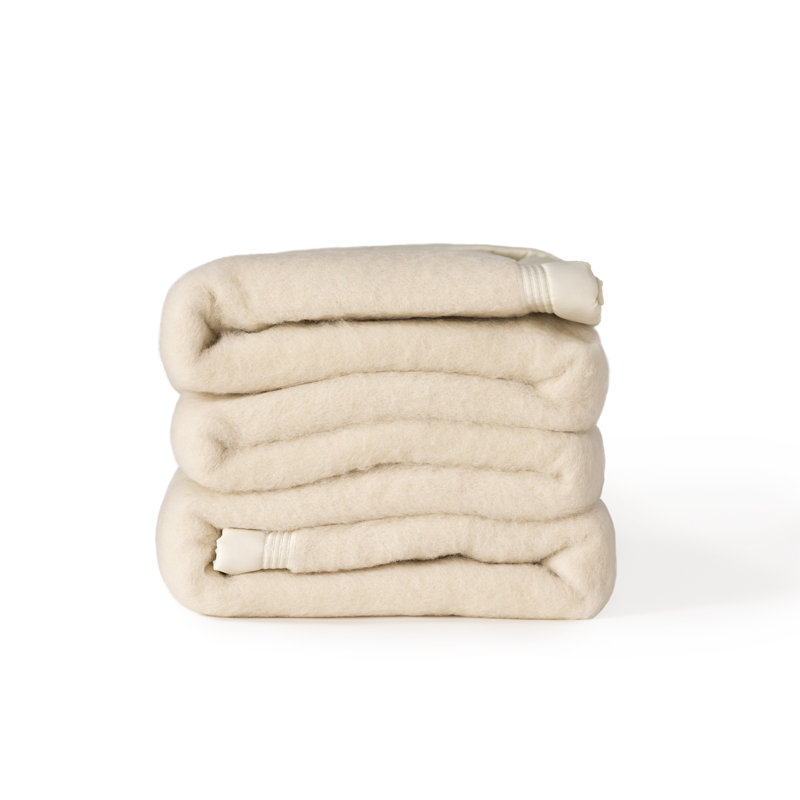 Couverture en laine Aurora, Naturel, Simple