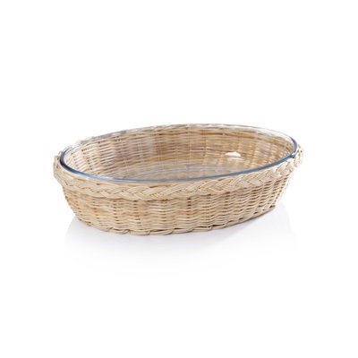 Dayu Oval Pyrex in Rattan Basket
