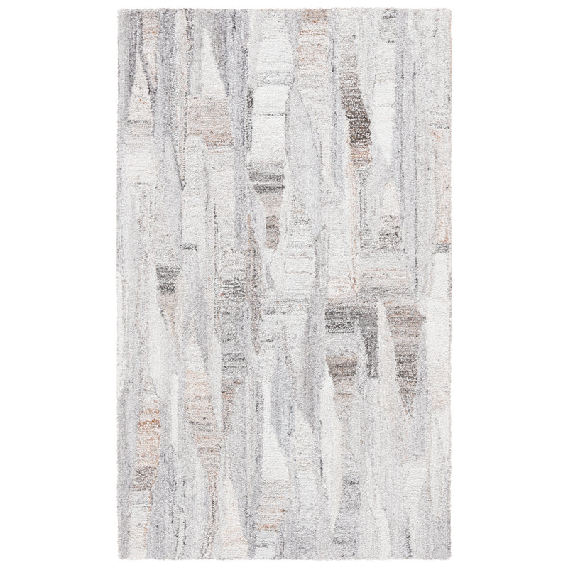 Tapis à motif abstrait touffeté à la main Raashid, Rectangle 3 pi x 5 pi