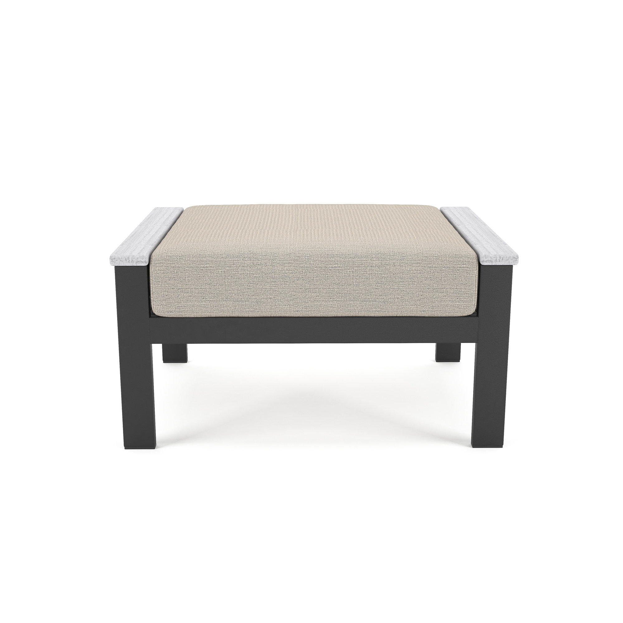 Townsend Outdoor Ottoman with Sunbrella® Cushion, Cast Silver Sunbrella®