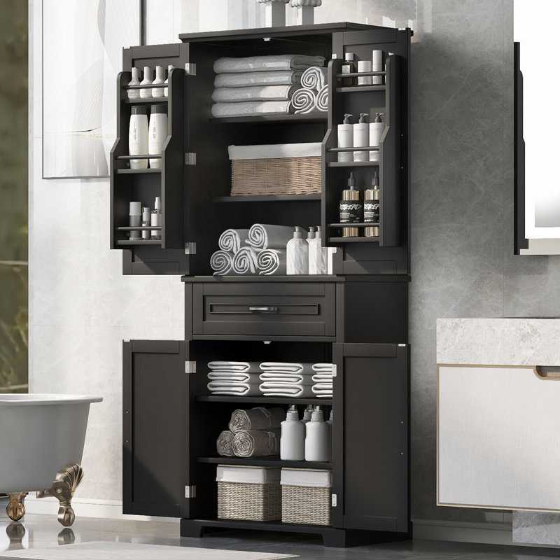 Armoire de salle de bain Tall, Noir