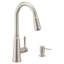 Robinet de cuisine à bec rétractable à poignée simple Moen avec Reflex et Power Boost-113441175