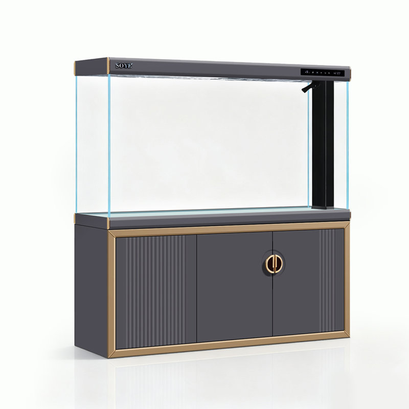 Réservoir d'aquarium en verre extra large, Gris foncé