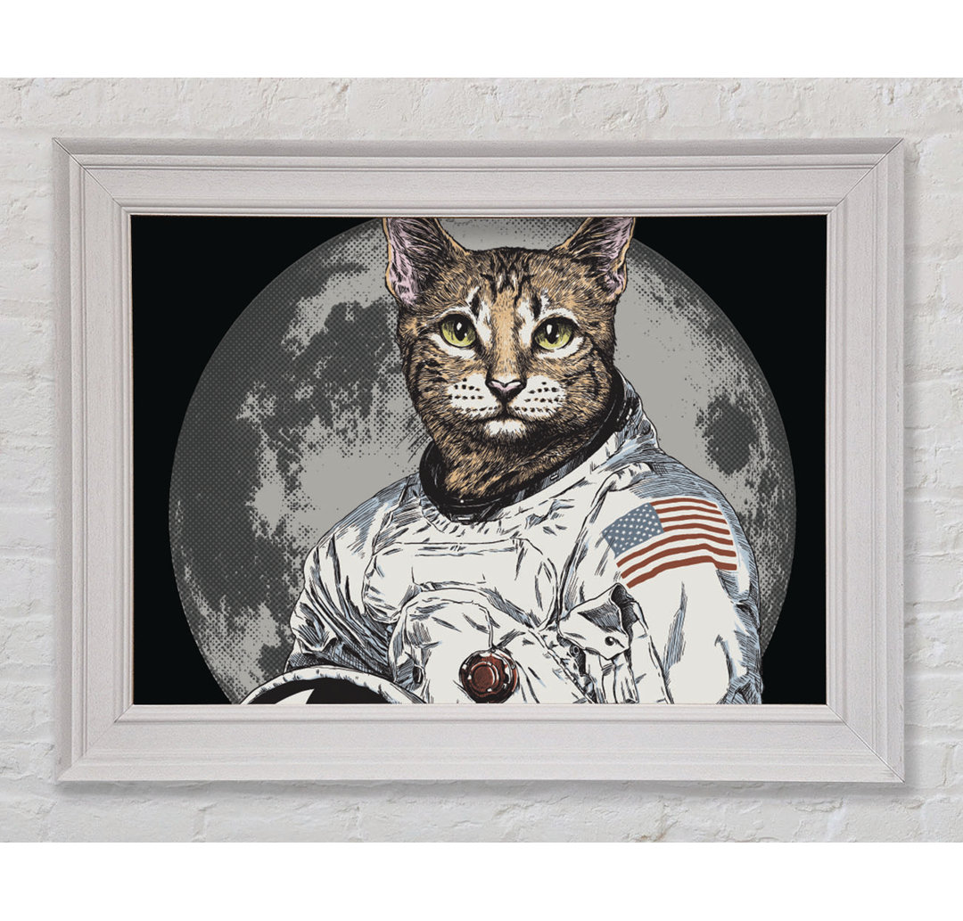 Katze Astronaut Gerahmter Druck