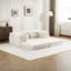 Canapé d'angle modulaire sans os à monter soi-même - Lit convertible Mahjong à compression, revêtement en polaire circulaire, rembourrage en mousse à mémoire de forme haute densité, blanc, aucun assemblage requis, style convertible, housse incluse.-1311075075