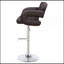 Tabouret de bar réglable brun et chrome