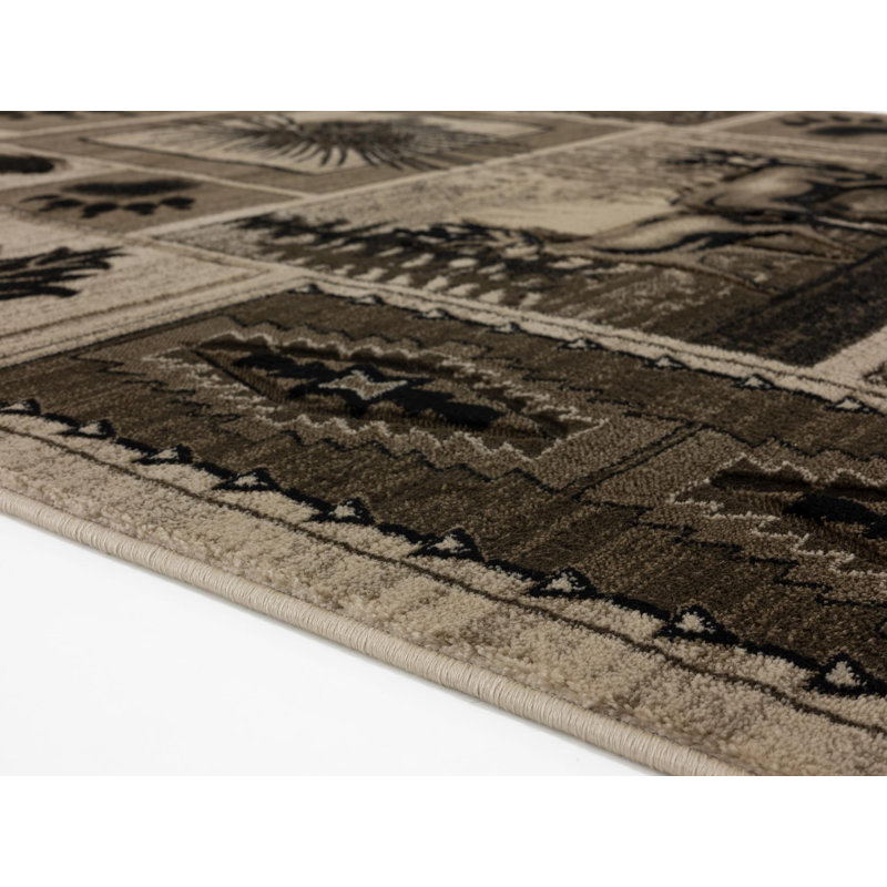 Tapis beige à imprimé animal Keele, Rond 7 pi 11 po