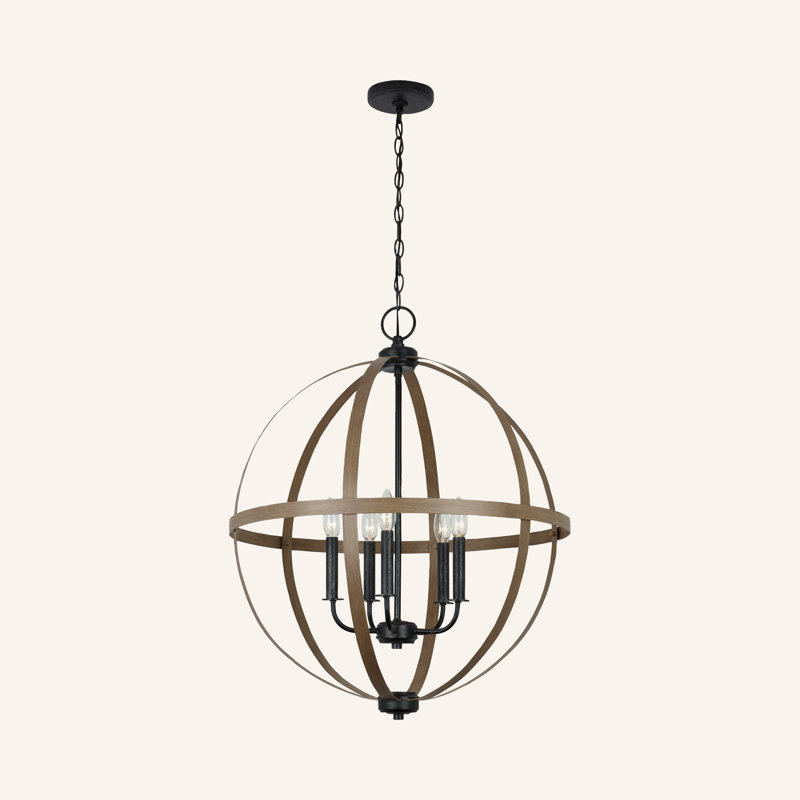 5 - Light Dimmable Globe Chandelier