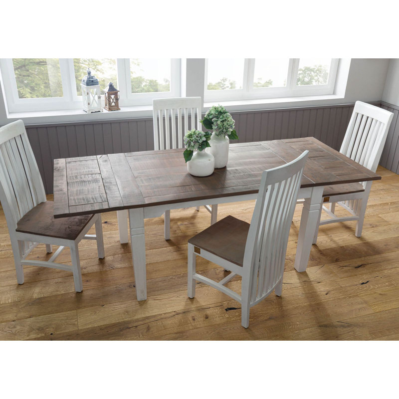 Toulouse Dining Table, Grey/White Lacquered