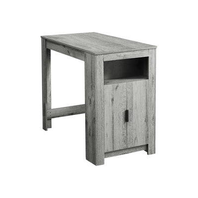 Table de salle à manger rectangulaire 48 po, hauteur comptoir, stratifié gris, option de rangement contemporain en stratifié