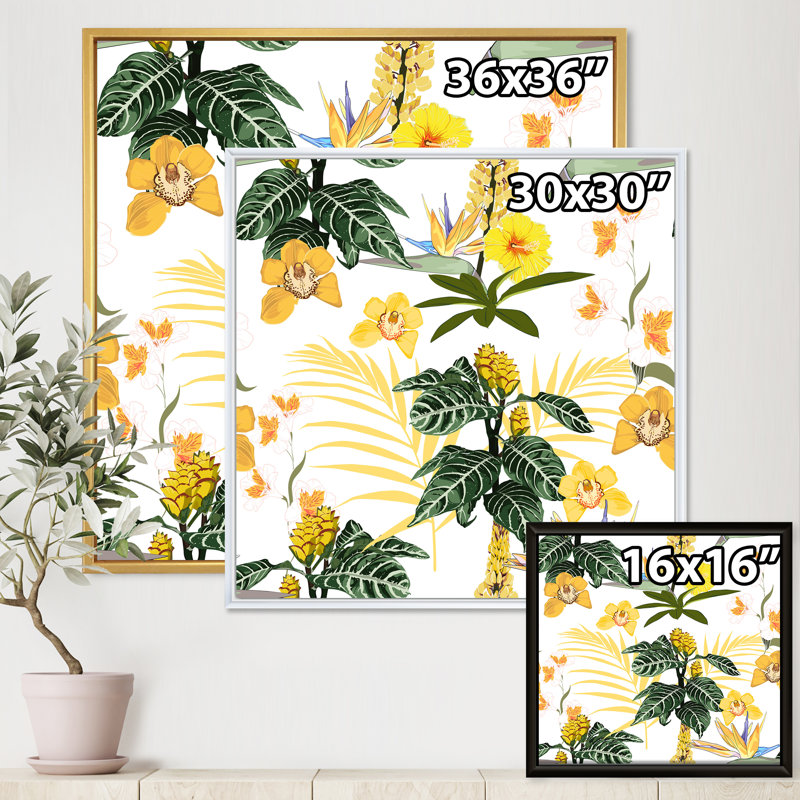 «Of Beautiful Flowers», impression sur toile, H 36 po x l 36 po x 1,5 po, Cadre flottant noir