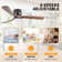 Wood Ceiling Fans With Lights And Remote, Flush Mount Low Profile Ceiling Fan With Light, 6 Speed, Reversible DC Motor