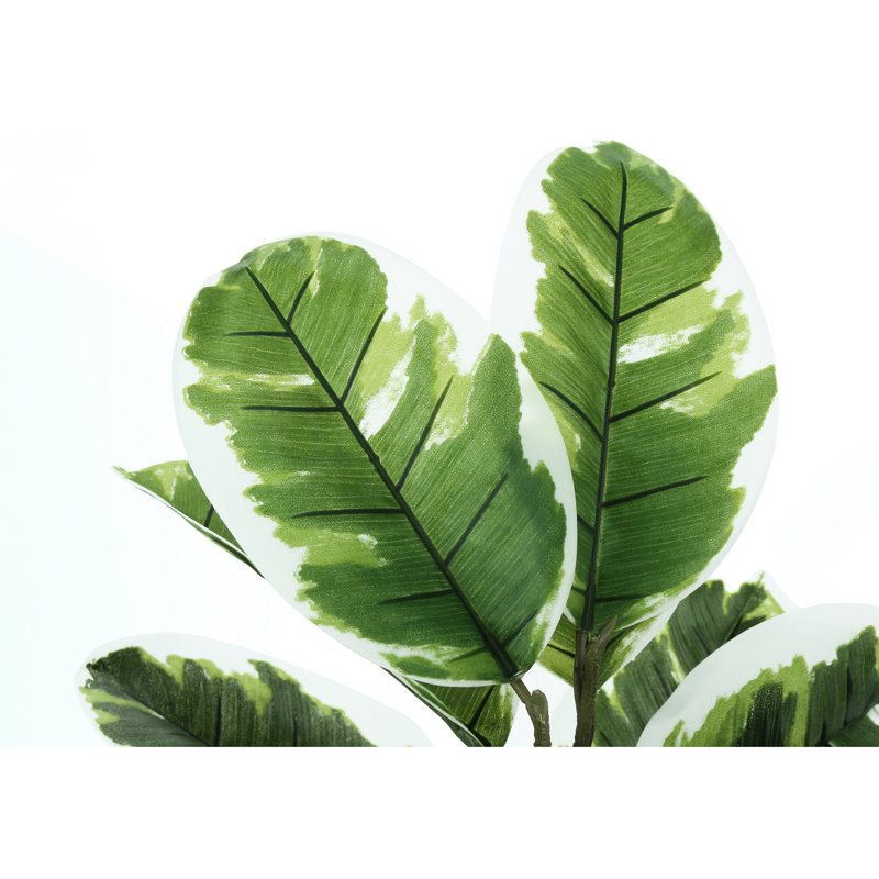 Plante artificielle de 27 po de hauteur avec des feuilles et un pot noir pour la beauté intérieure
