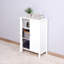 Armoire de rangement pour salle de bain avec tablette réglable à double porte, blanc