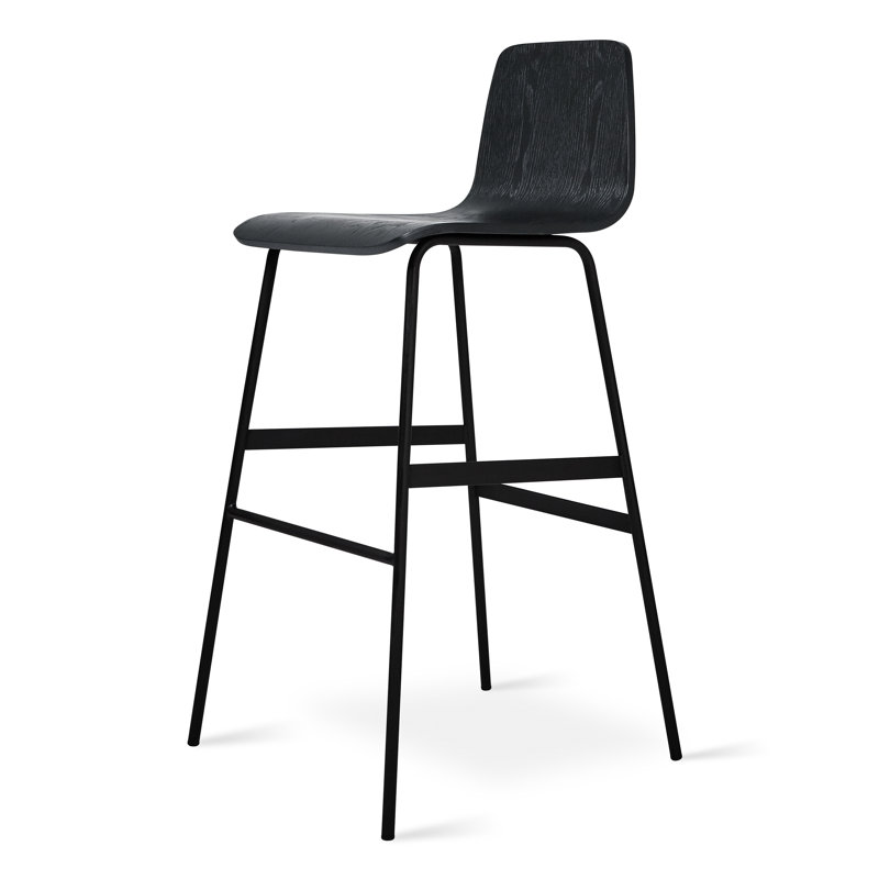Lecture Dining Chair, Ash Black, Short Stool  (18” Seat Height)